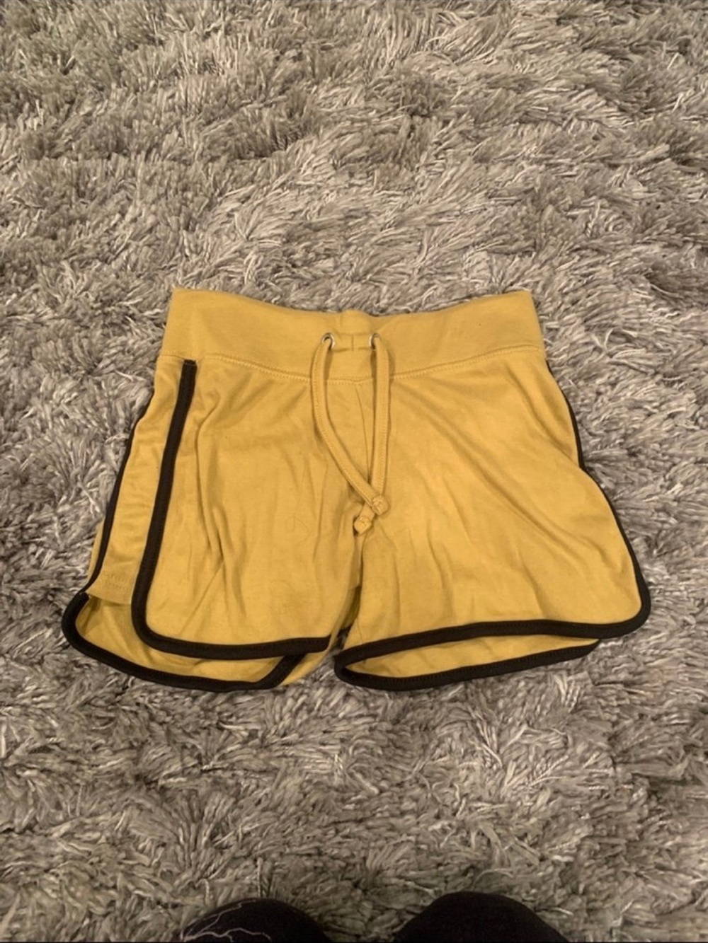 PrettyLittleThing Mustard Athletic Shorts with Black Trim